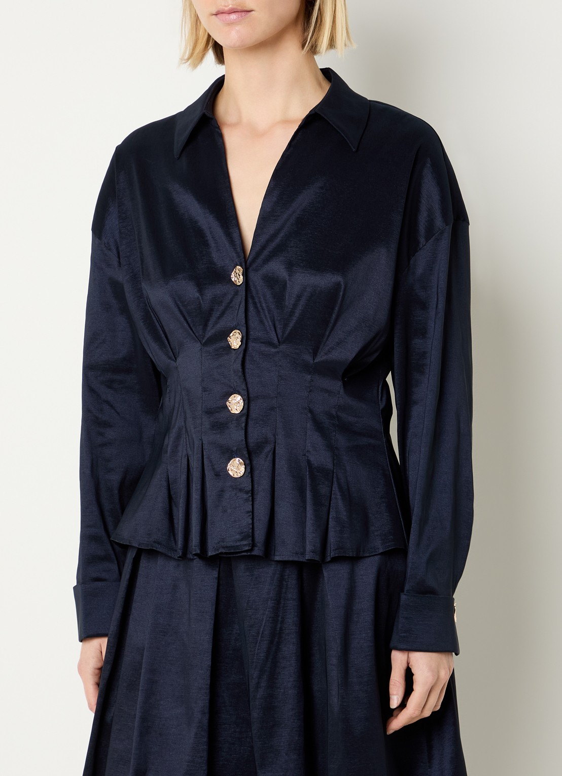 Joseph Ribkoff Blouse met plooidetail - detail 4 donkerblauw