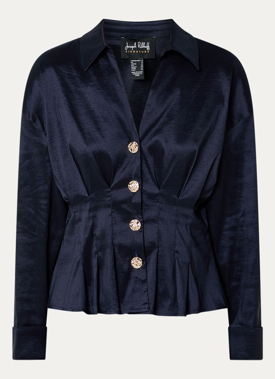 Joseph Ribkoff Blouse met plooidetail - voorkant 2 donkerblauw
