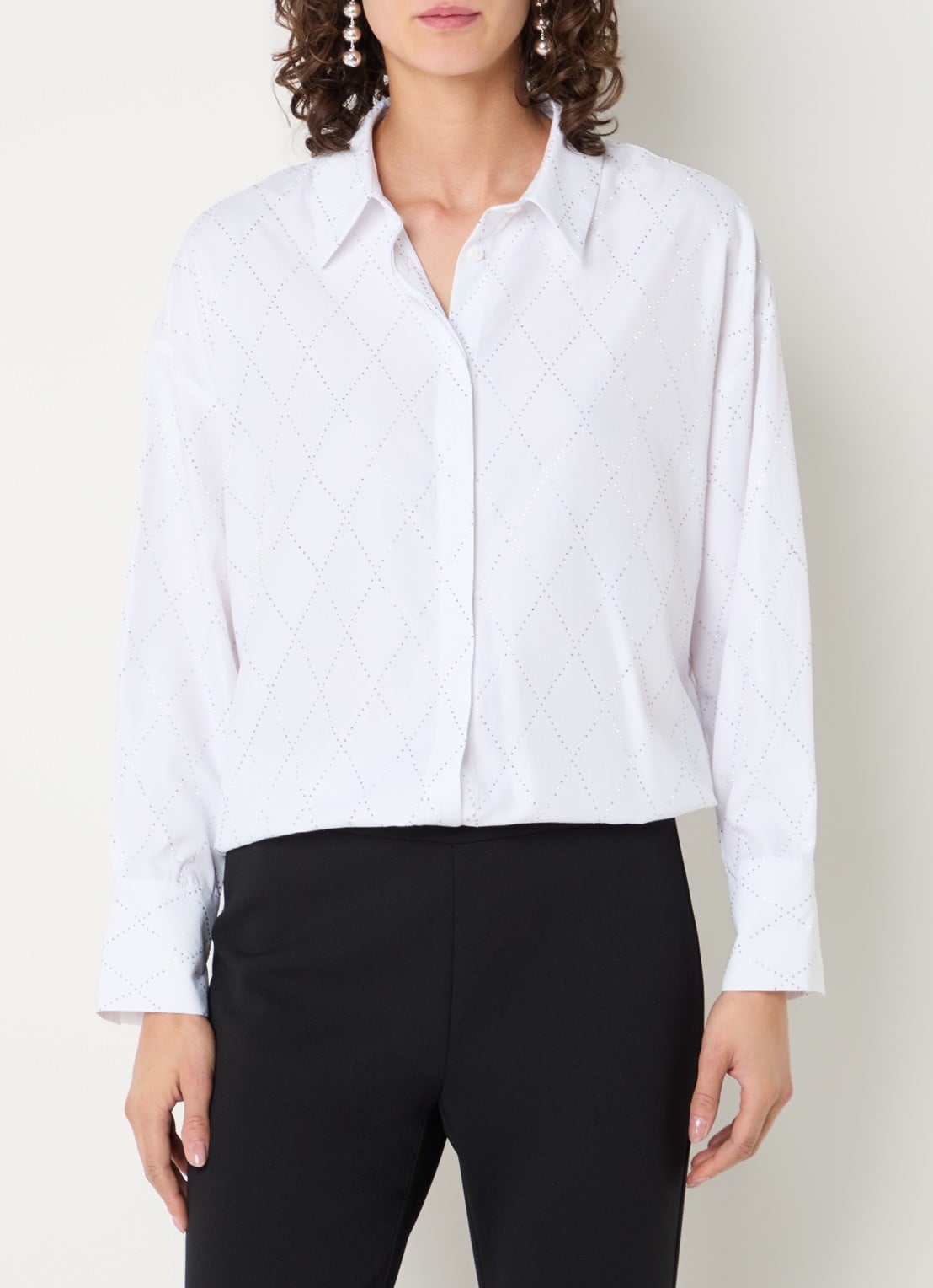 Joseph Ribkoff Blouse met strass - detail 2 wit