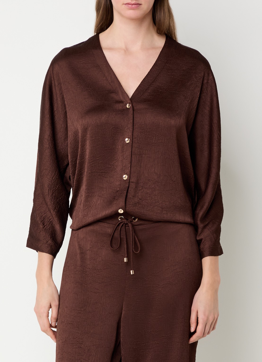 Joseph Ribkoff Blouse met structuur - detail 3 kastanjebruin