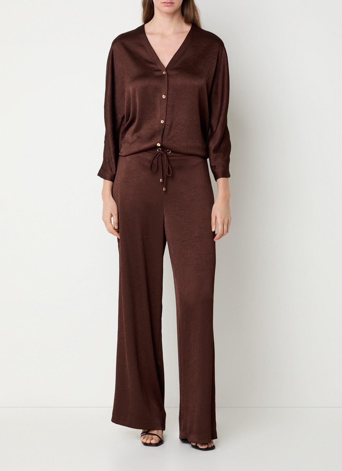 Joseph Ribkoff Blouse met structuur - voorkant 2 kastanjebruin