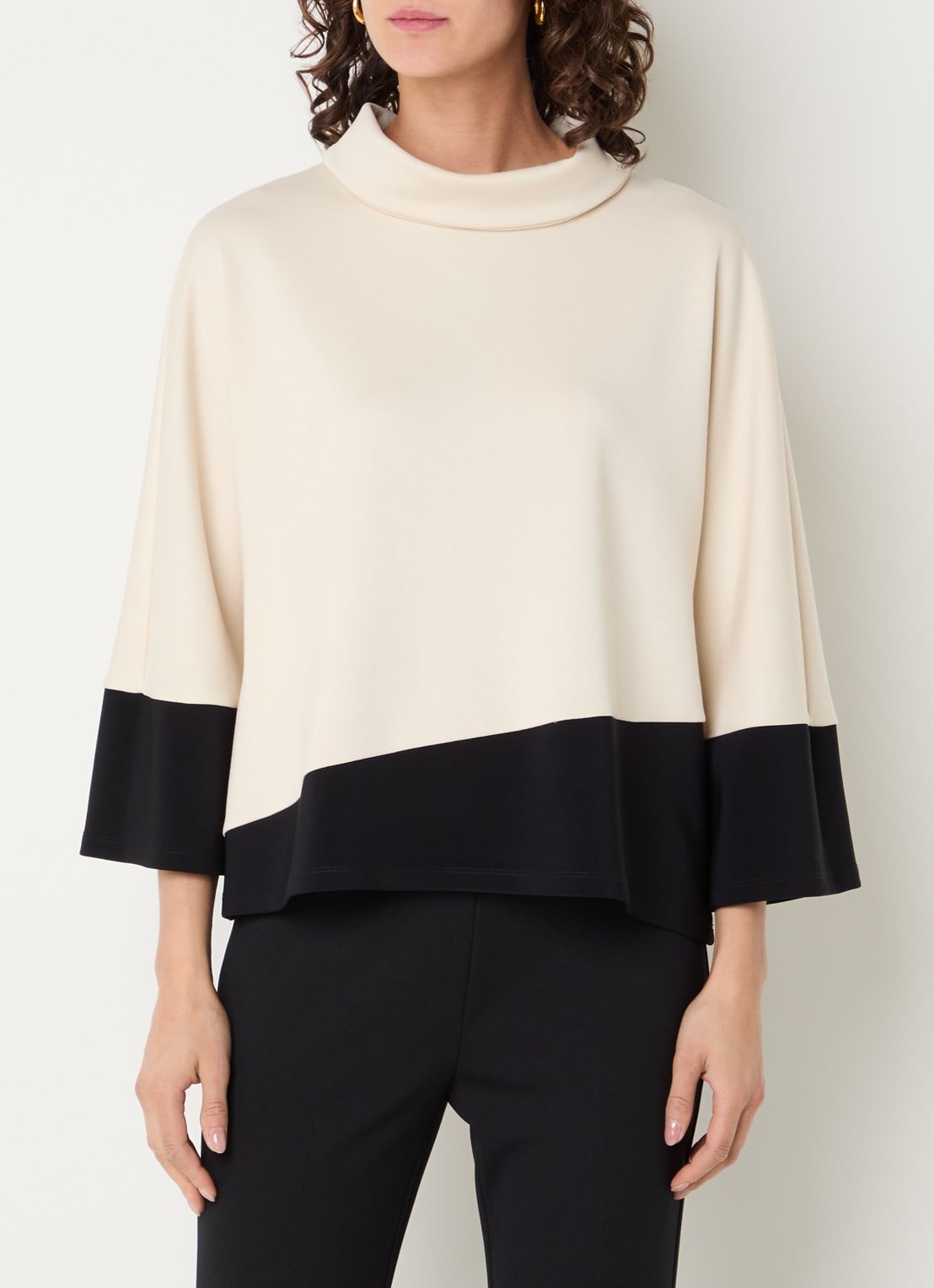 Joseph Ribkoff Coltrui met colour blocking - detail 4 ivoor