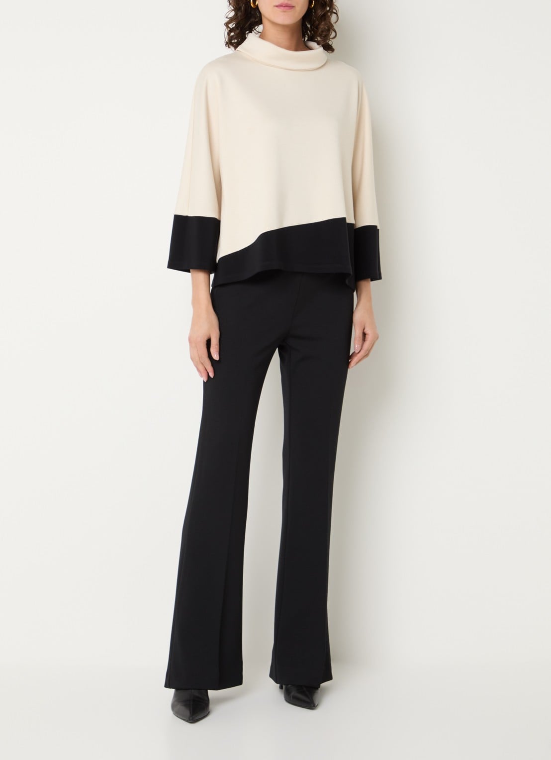 Joseph Ribkoff Coltrui met colour blocking - voorkant 3 ivoor