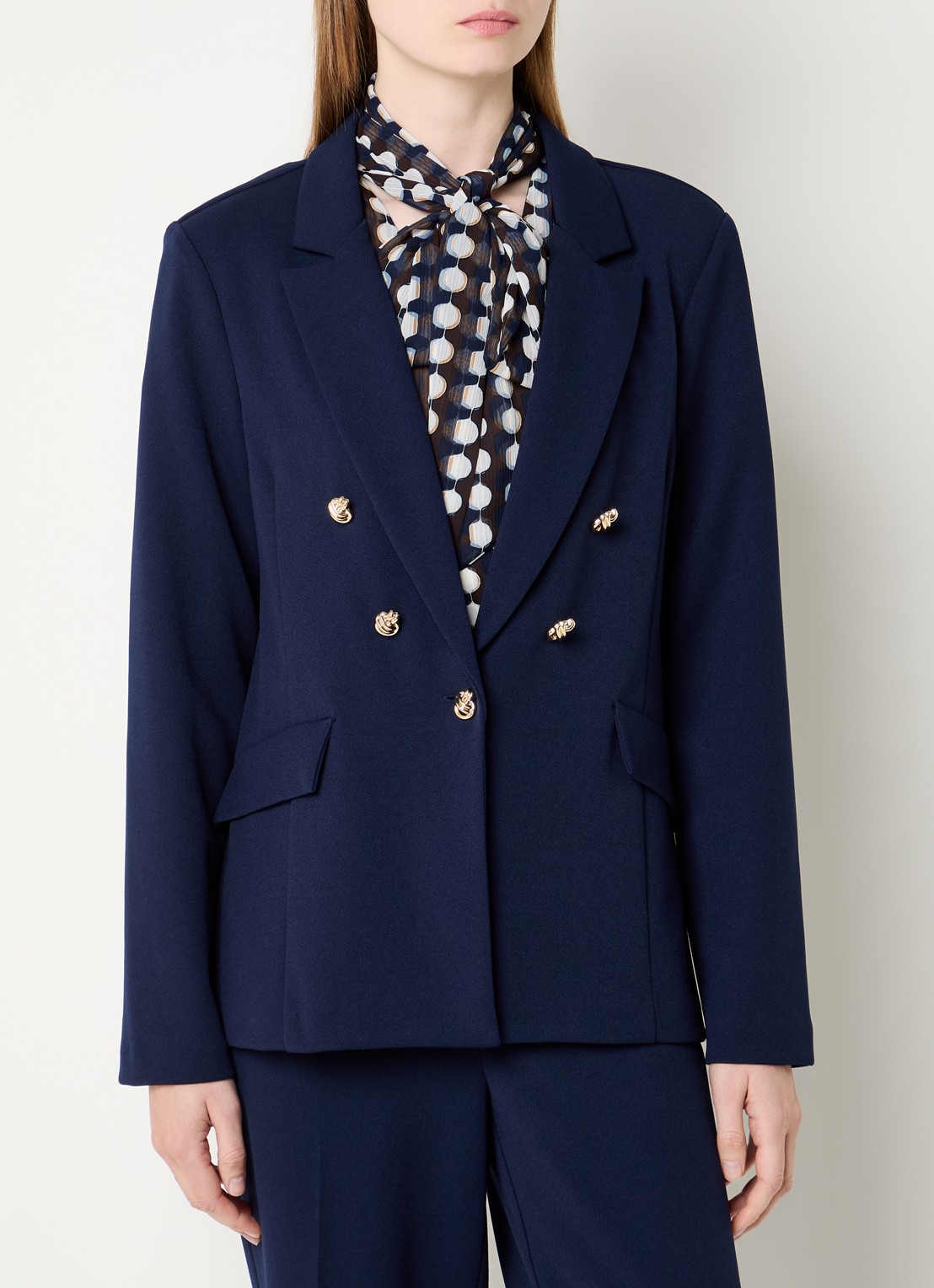 Joseph Ribkoff Double breasted blazer met sierknopen - detail 3 donkerblauw