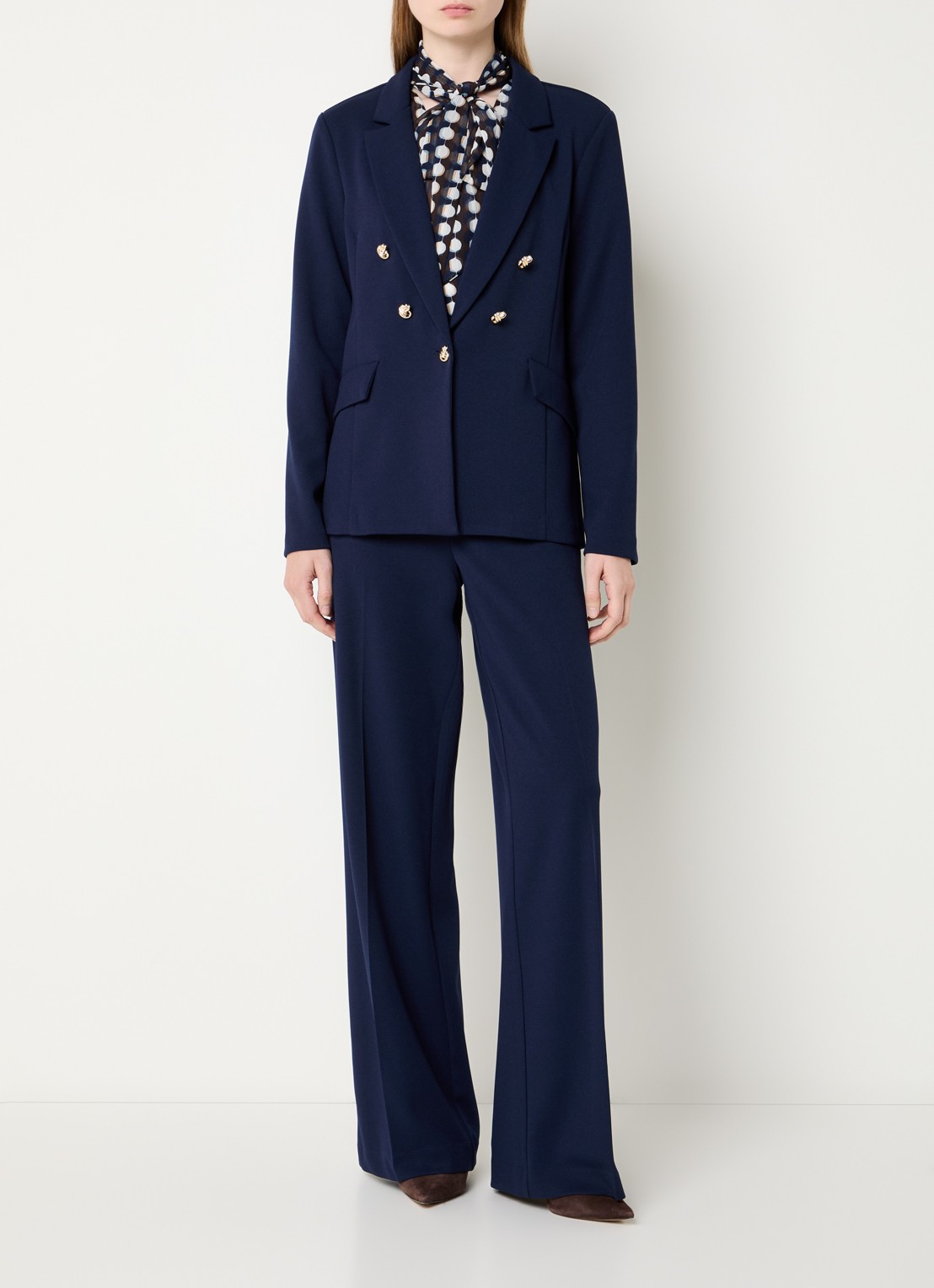 Joseph Ribkoff Double breasted blazer met sierknopen - voorkant 2 donkerblauw
