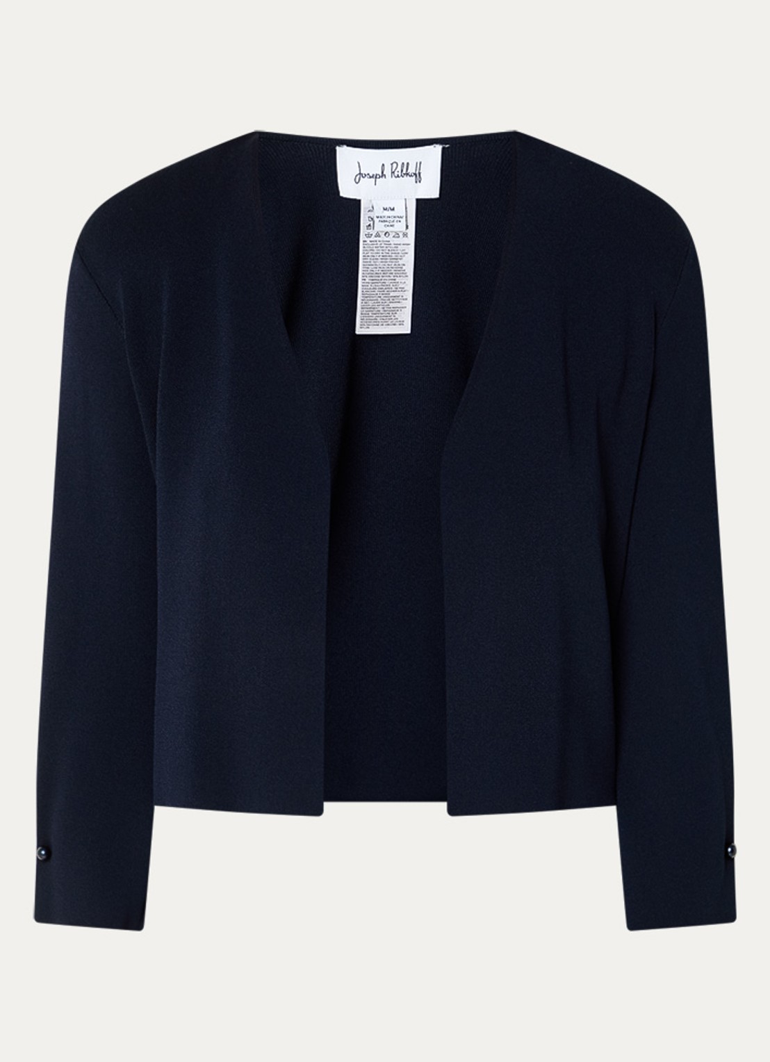 Joseph Ribkoff Fijngebreide bolero met stretch - voorkant donkerblauw