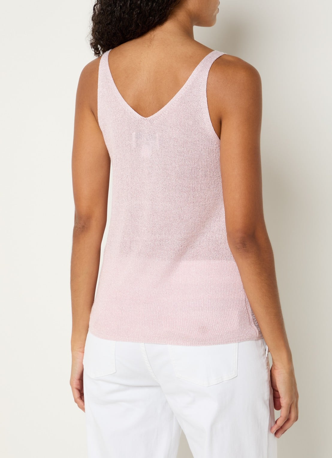 Joseph Ribkoff Grofgebreide tanktop met strass - achterkant 2 lichtroze