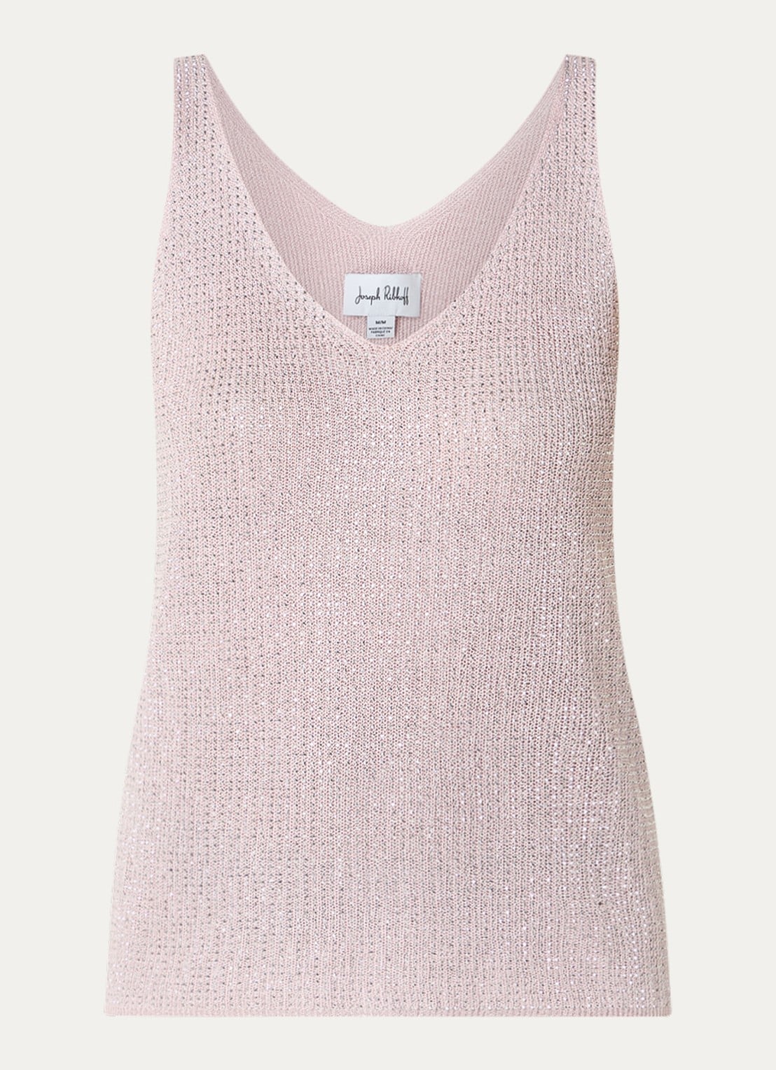 Joseph Ribkoff Grofgebreide tanktop met strass - voorkant 3 lichtroze