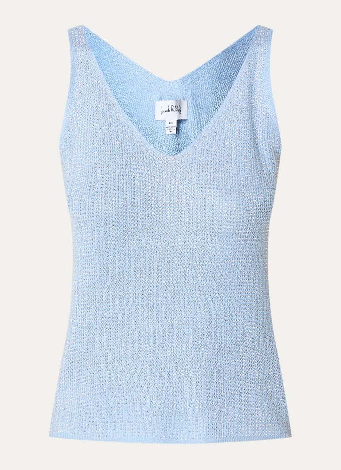 Joseph Ribkoff Grofgebreide tanktop met strass - voorkant 2 blauwgrijs