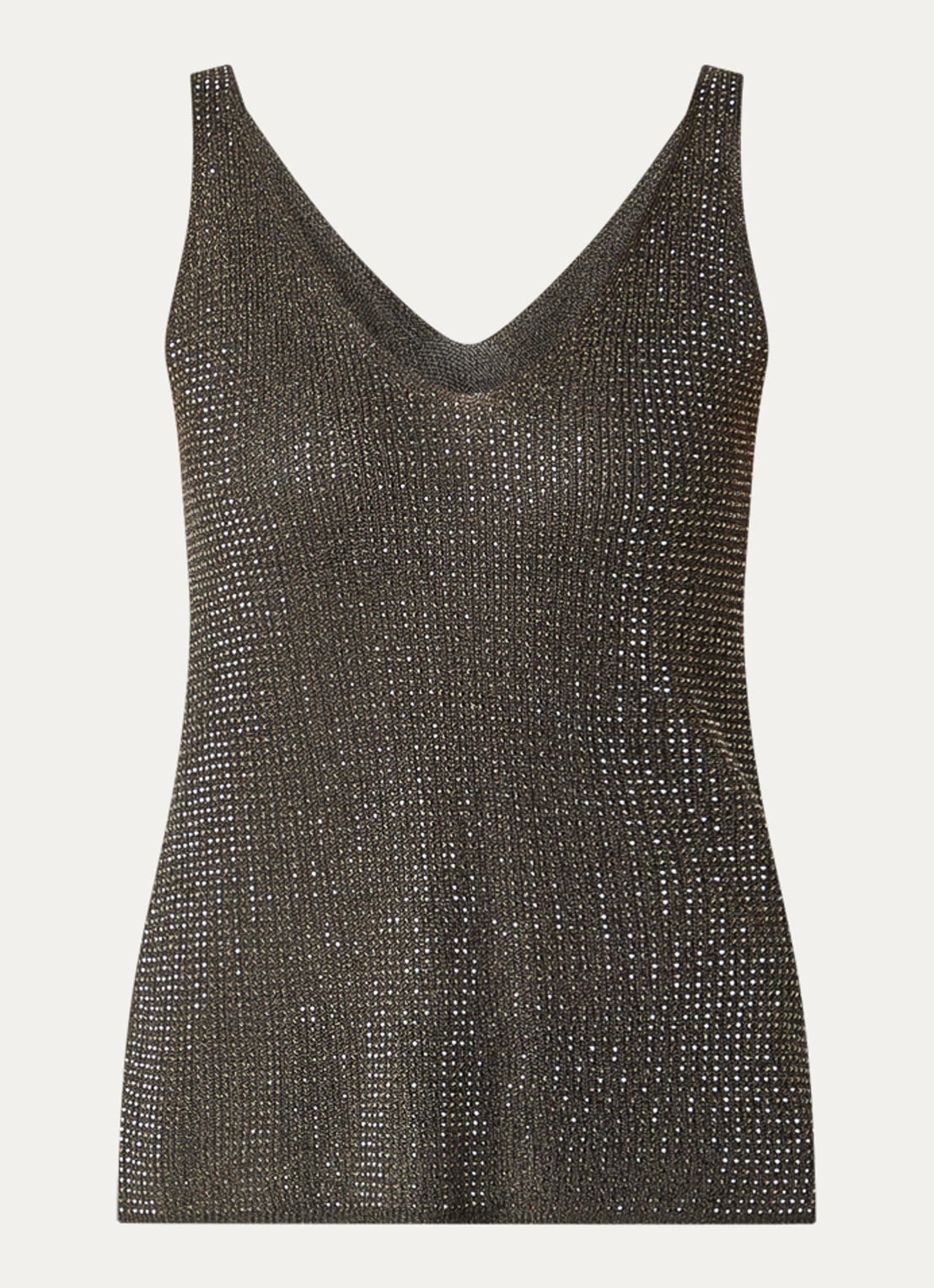 Joseph Ribkoff Grofgebreide tanktop met strass - voorkant 2 groen