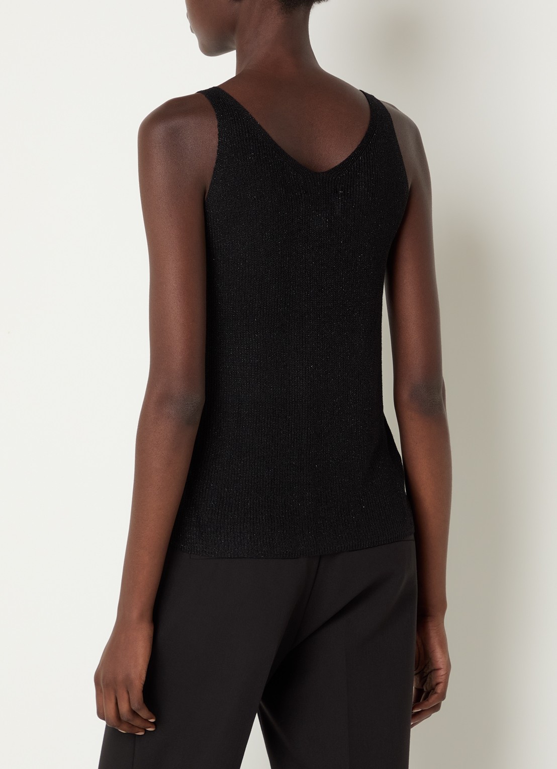 Joseph Ribkoff Grofgebreide tanktop met strass - achterkant 2 zwart