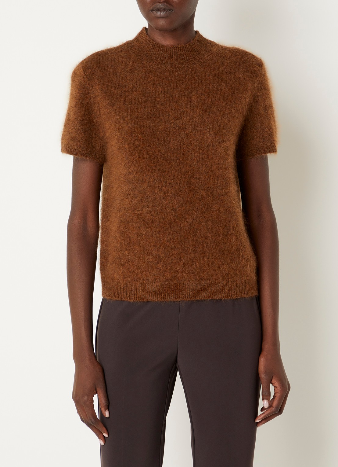 Joseph Ribkoff Grofgebreide top van wol - detail bruin