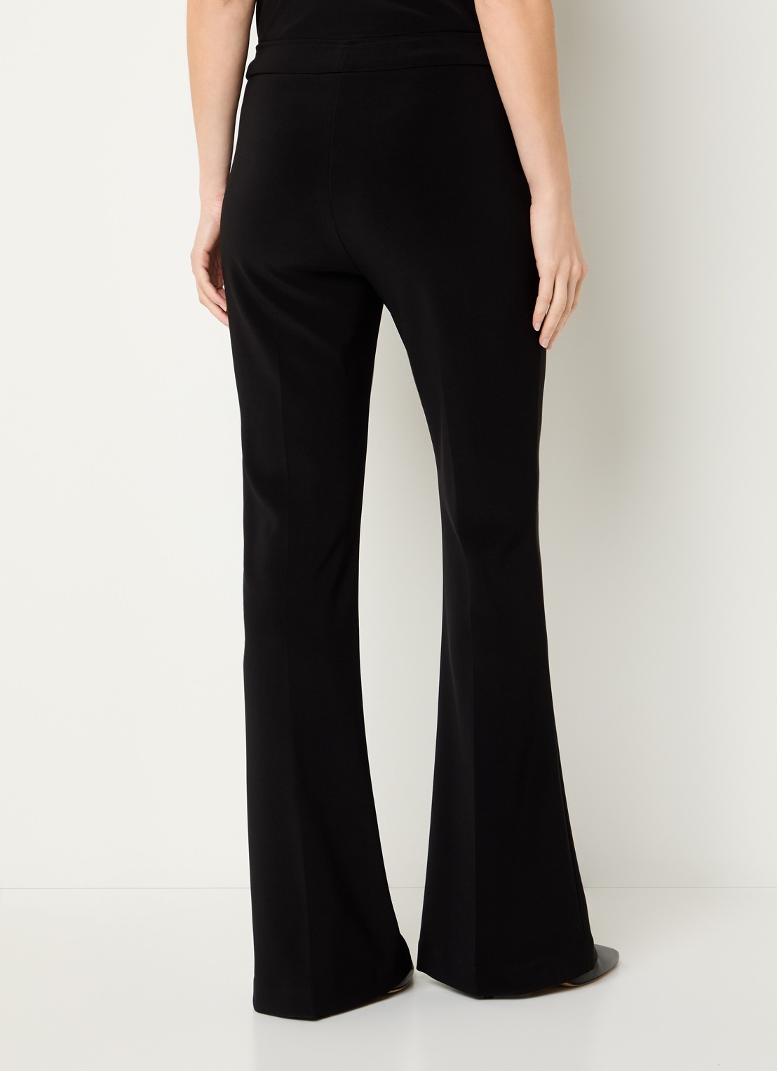 Joseph Ribkoff High waist flared fit pantalon met persplooi - achterkant 2 zwart