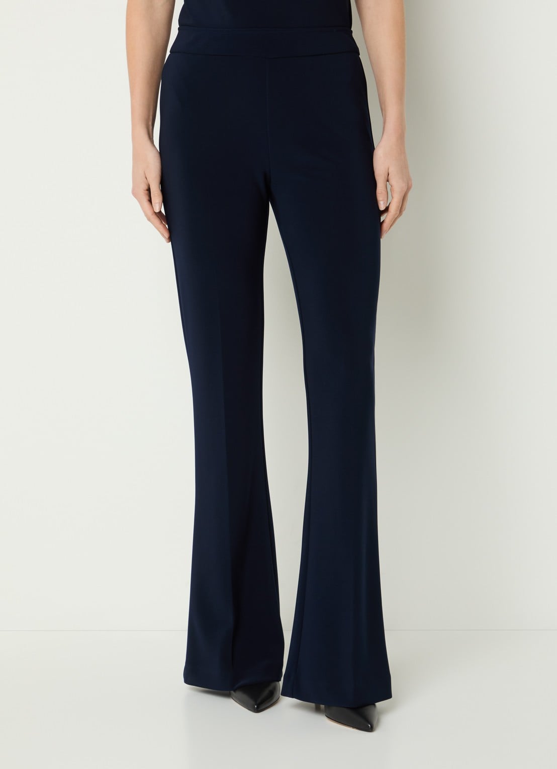 Joseph Ribkoff High waist flared fit pantalon met persplooi - detail donkerblauw