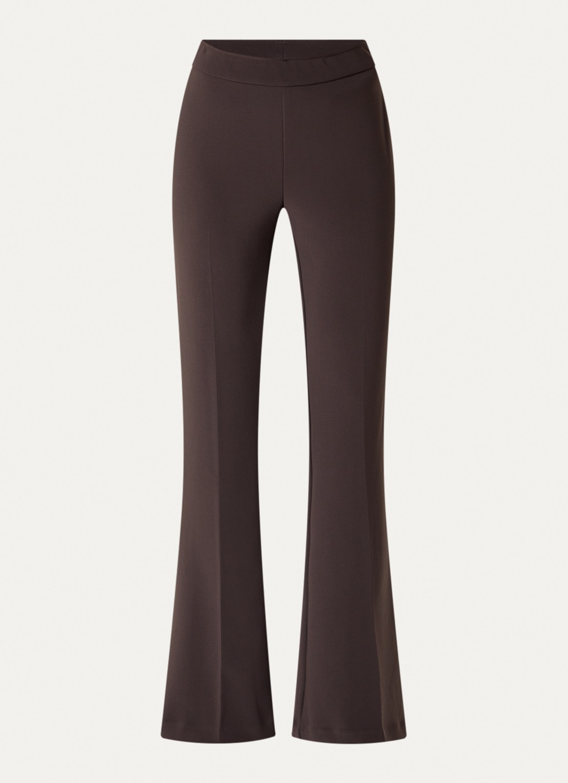 Joseph Ribkoff High waist flared fit pantalon met stretch - voorkant 2 donkerbruin