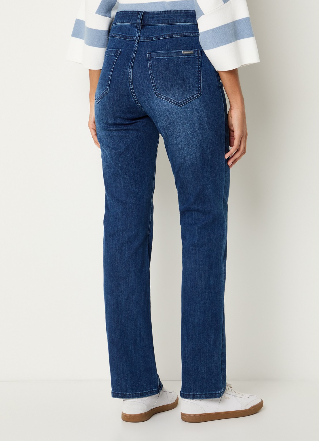 Joseph Ribkoff High waist flared jeans met medium wassing - achterkant 3 indigo