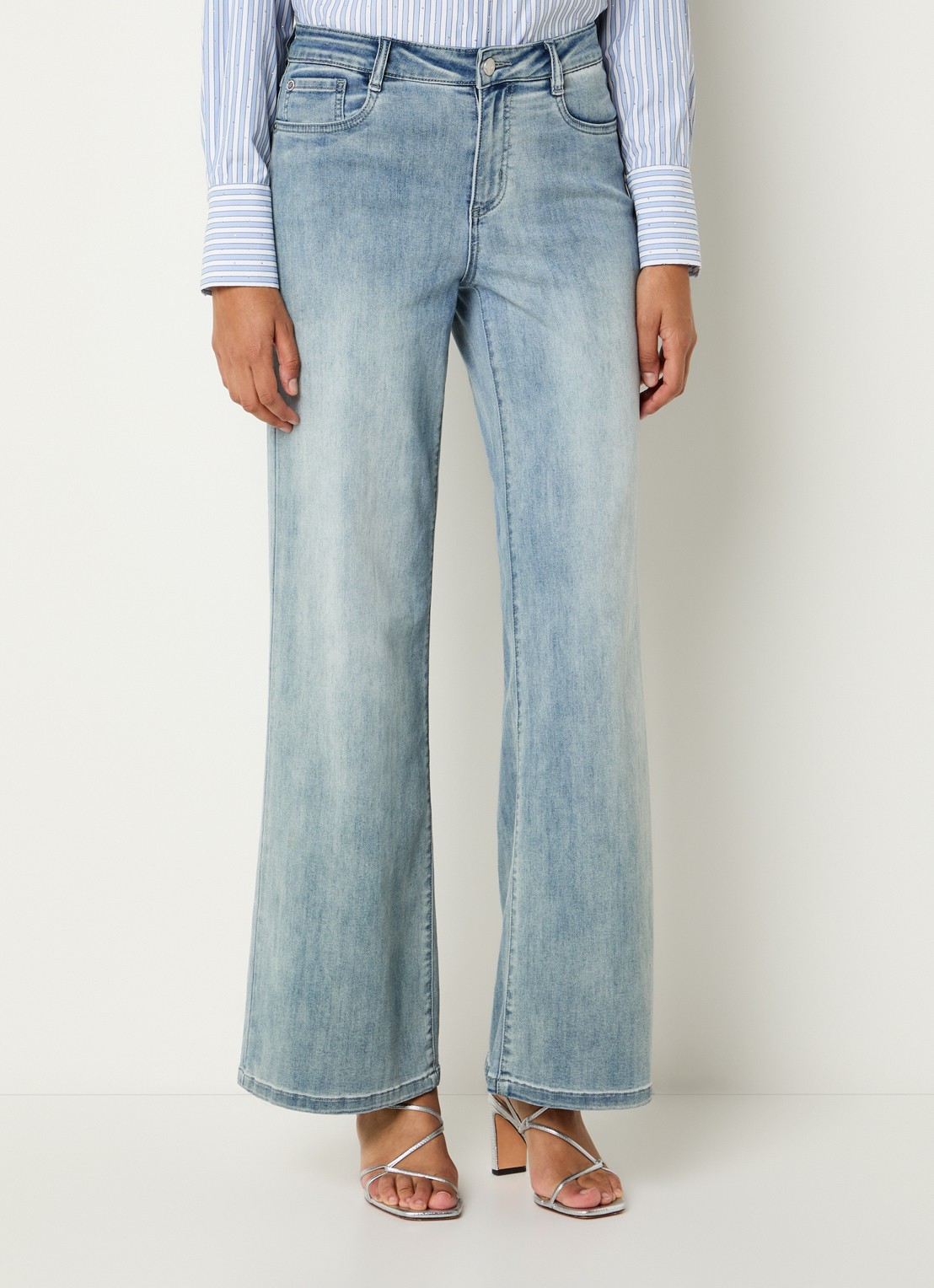 Joseph Ribkoff High waist loose fit jeans met lichte wassing - detail 3 indigo