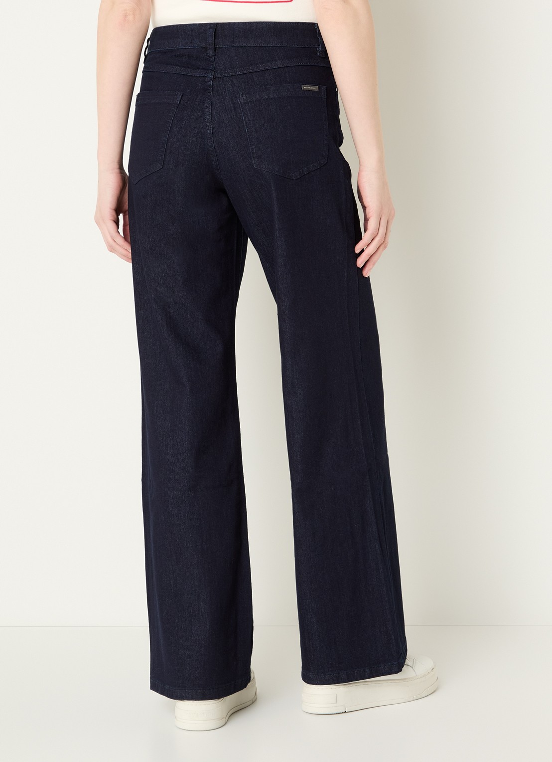 Joseph Ribkoff High waist loose fit jeans met lichte wassing - achterkant 3 donkerblauw