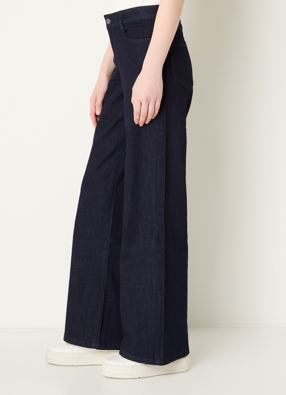 Joseph Ribkoff High waist loose fit jeans met lichte wassing - detail 5 donkerblauw