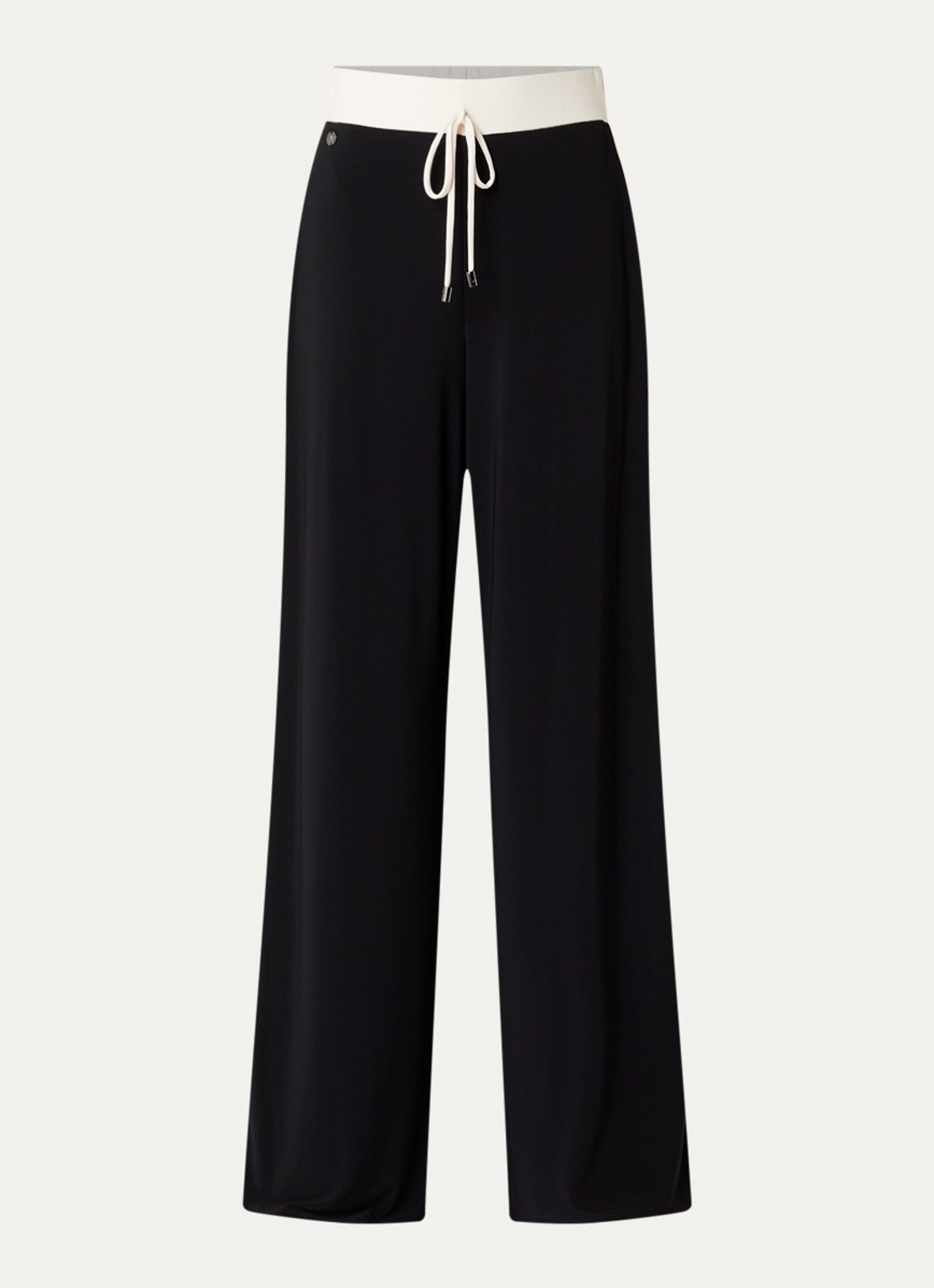Joseph Ribkoff High waist loose fit joggingbroek met stretch - voorkant 3 zwart