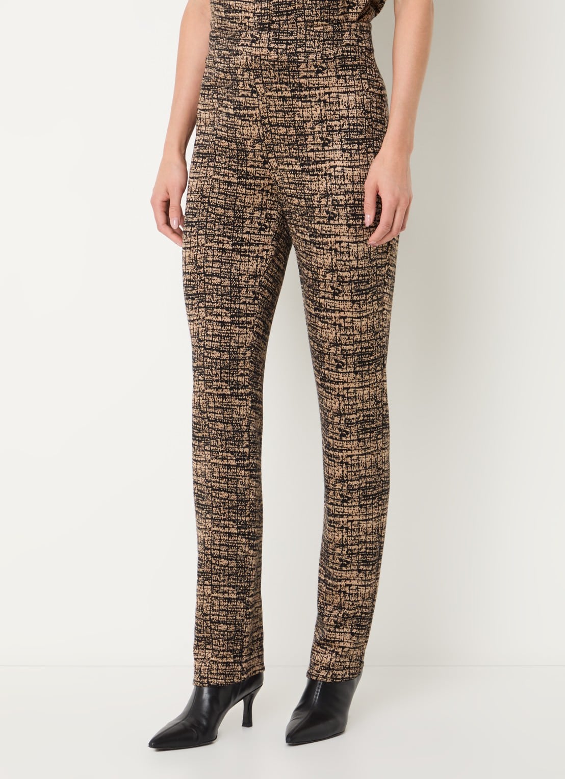 Joseph Ribkoff High waist slim fit legging met print - detail camel