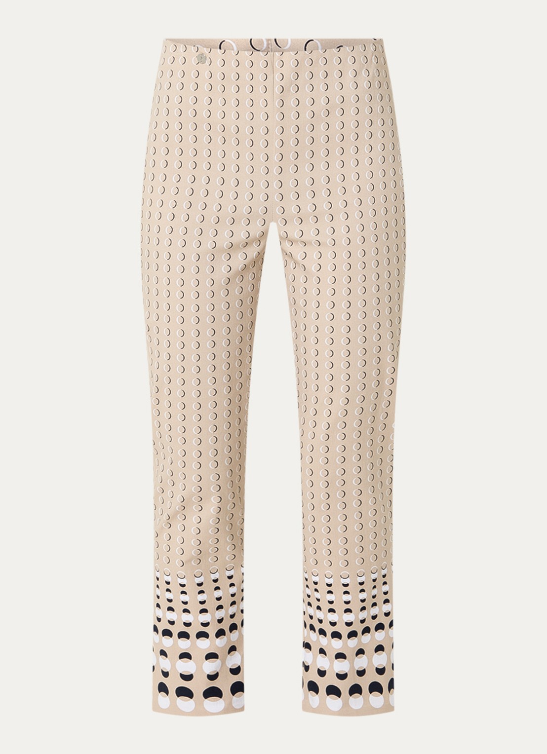 Joseph Ribkoff High waist slim fit pantalon met print - voorkant 2 beige