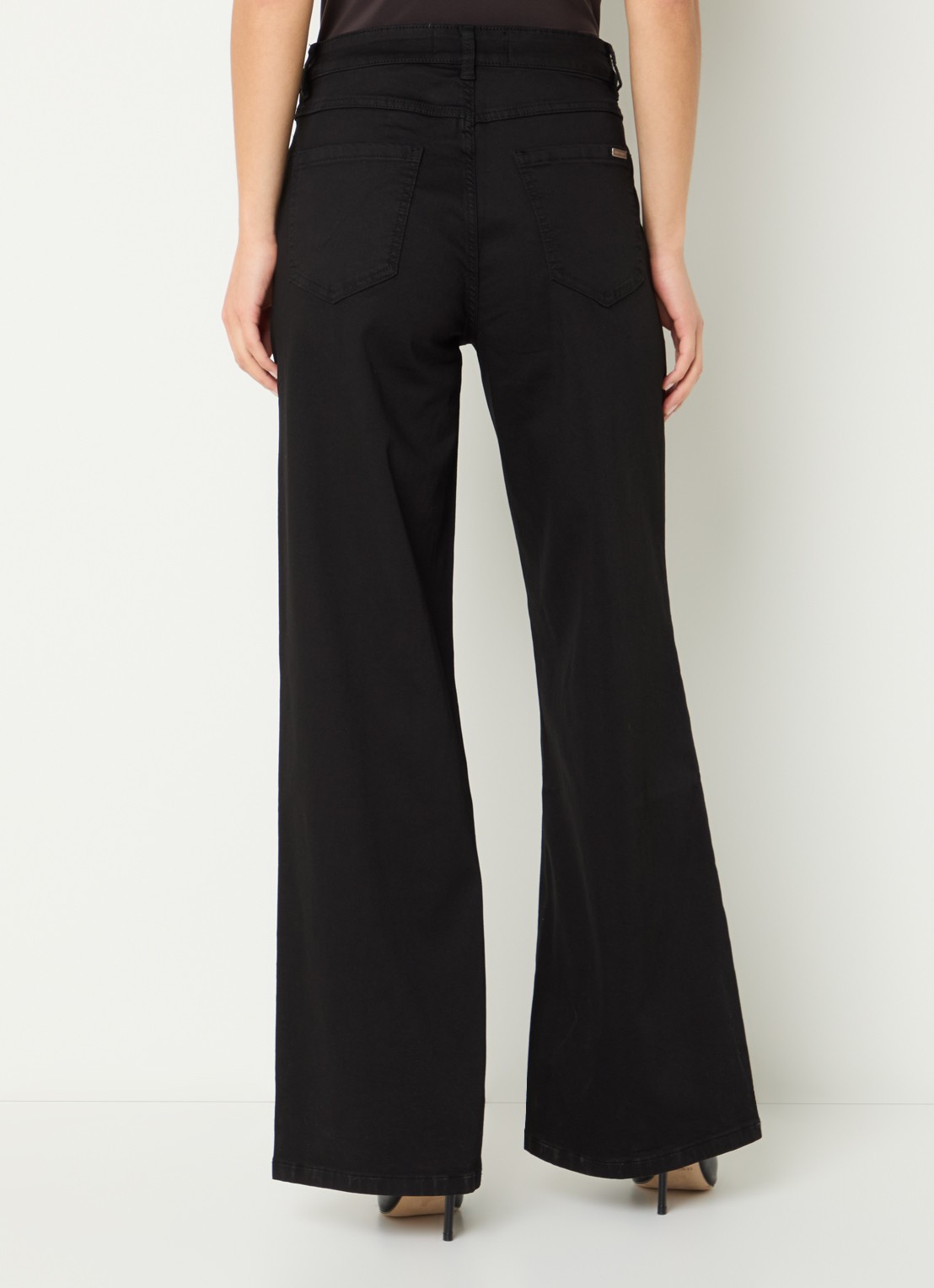 Joseph Ribkoff High waist straight fit broek met steekzakken - achterkant zwart