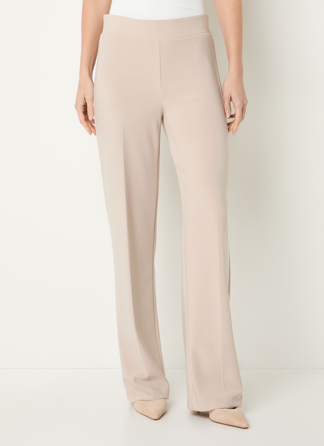 Joseph Ribkoff High waist straight fit pantalon met persplooi - detail 2 creme