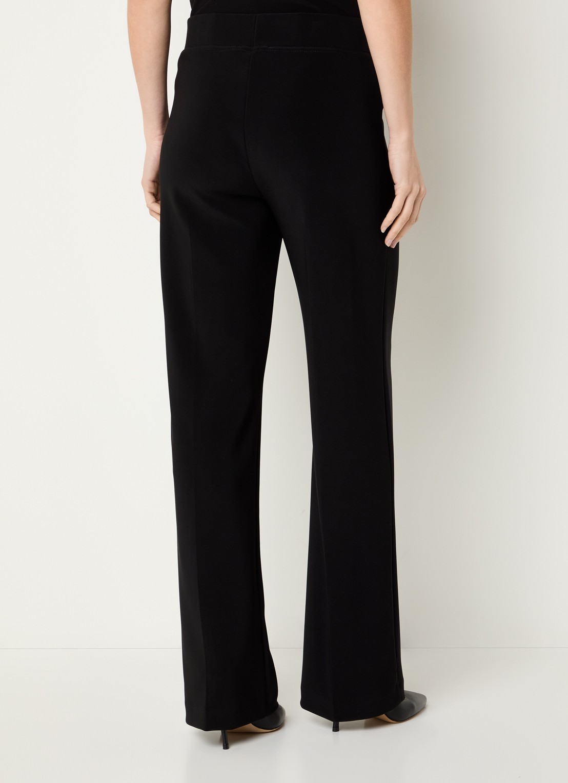 Joseph Ribkoff High waist straight fit pantalon met persplooi - achterkant zwart