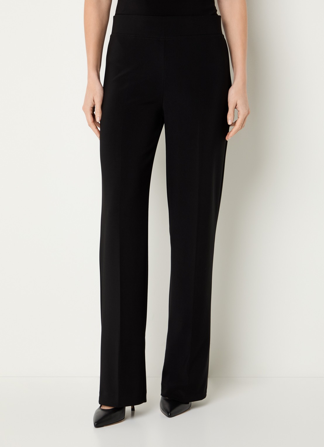 Joseph Ribkoff High waist straight fit pantalon met persplooi - detail 4 zwart