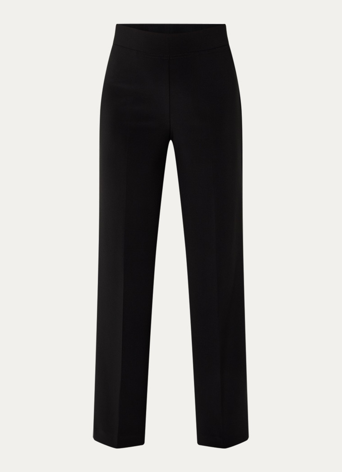 Joseph Ribkoff High waist straight fit pantalon met persplooi - voorkant 2 zwart