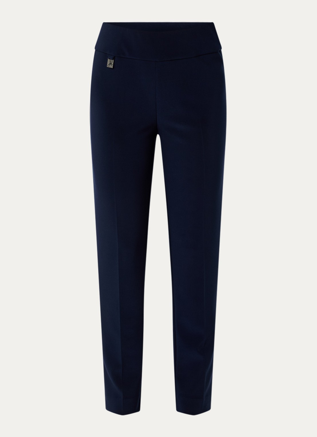 Joseph Ribkoff High waist tapered fit pantalon met persplooi - voorkant 3 donkerblauw
