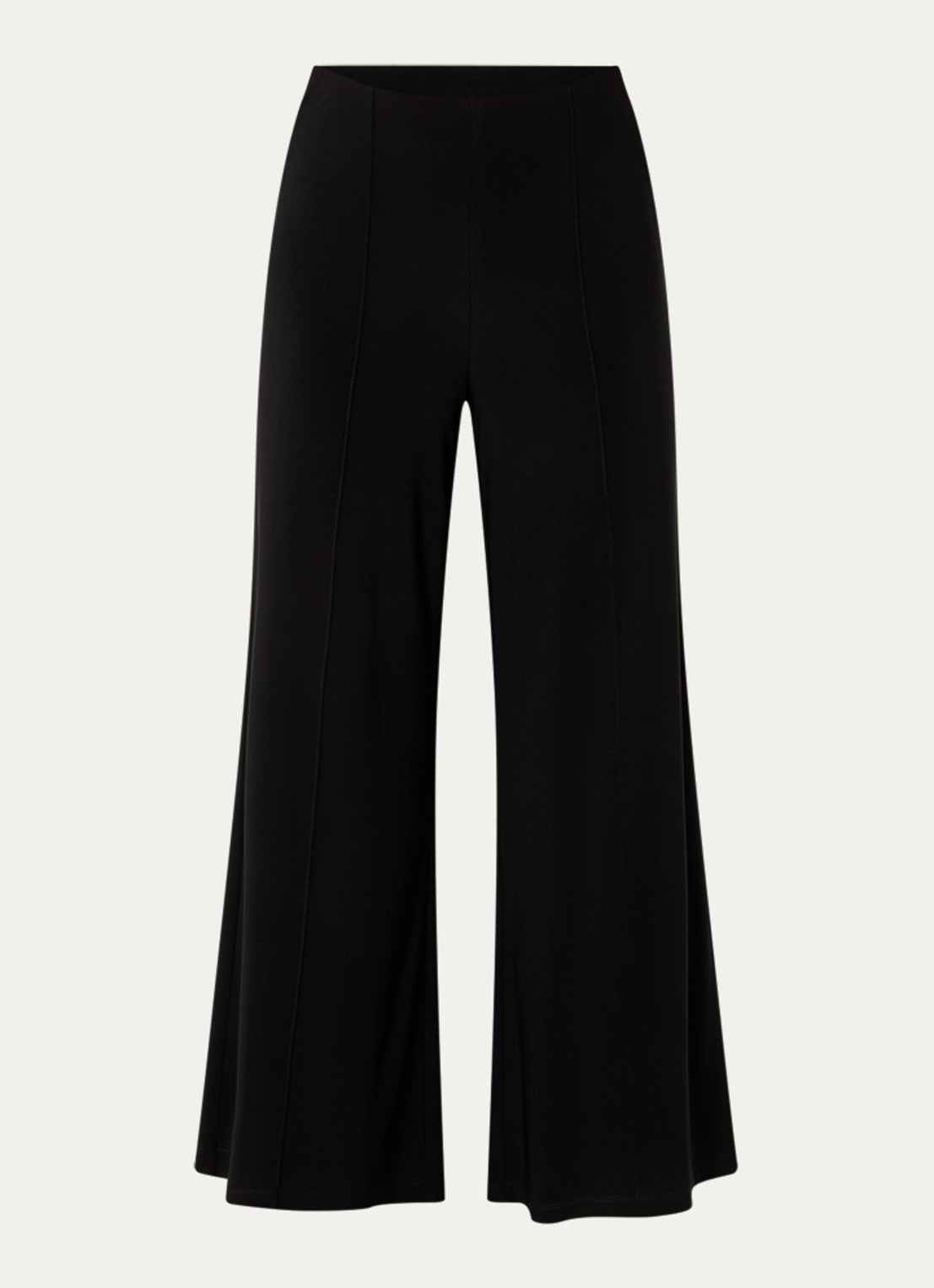 Joseph Ribkoff High waist wide fit broek met siernaad - voorkant 2 zwart