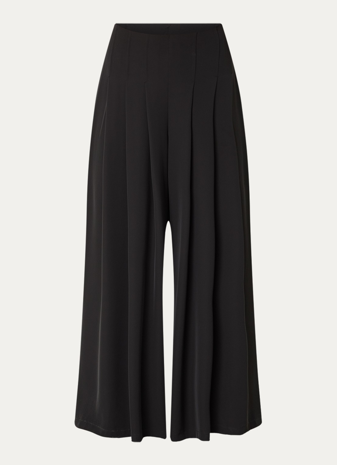 Joseph Ribkoff High waist wide fit palazzo broek met plooidetail - voorkant 3 zwart