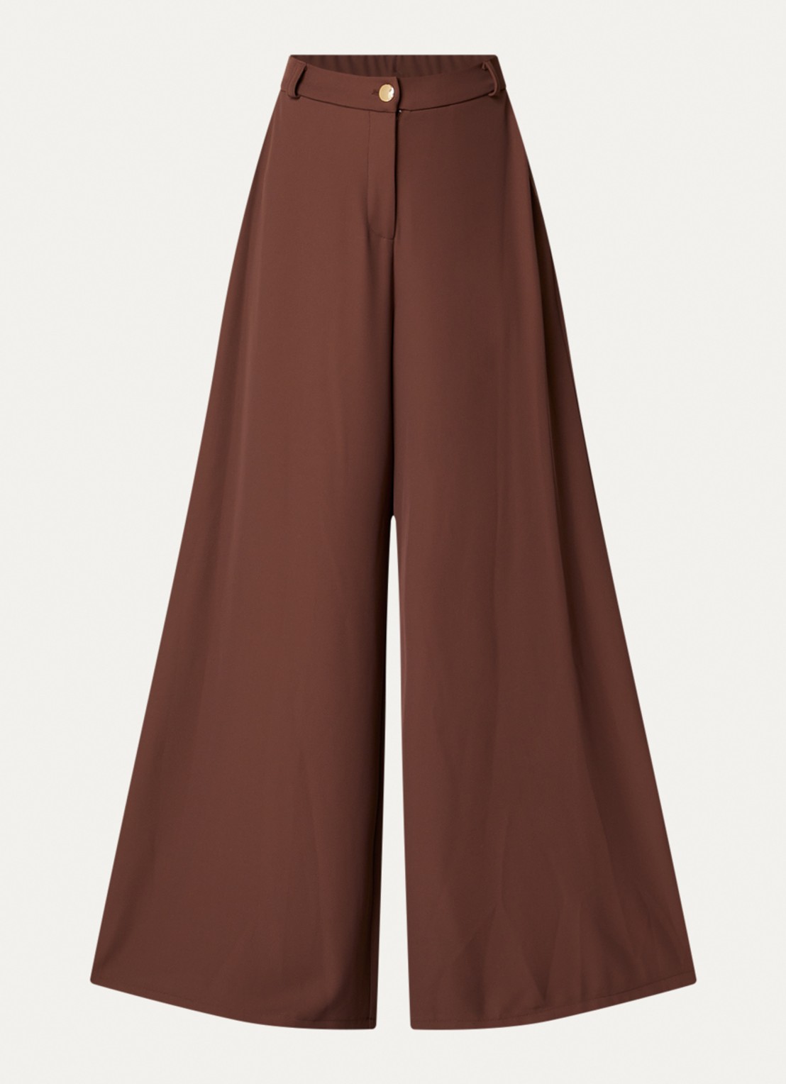 Joseph Ribkoff High waist wide fit pantalon met steekzakken - voorkant 2 bruin