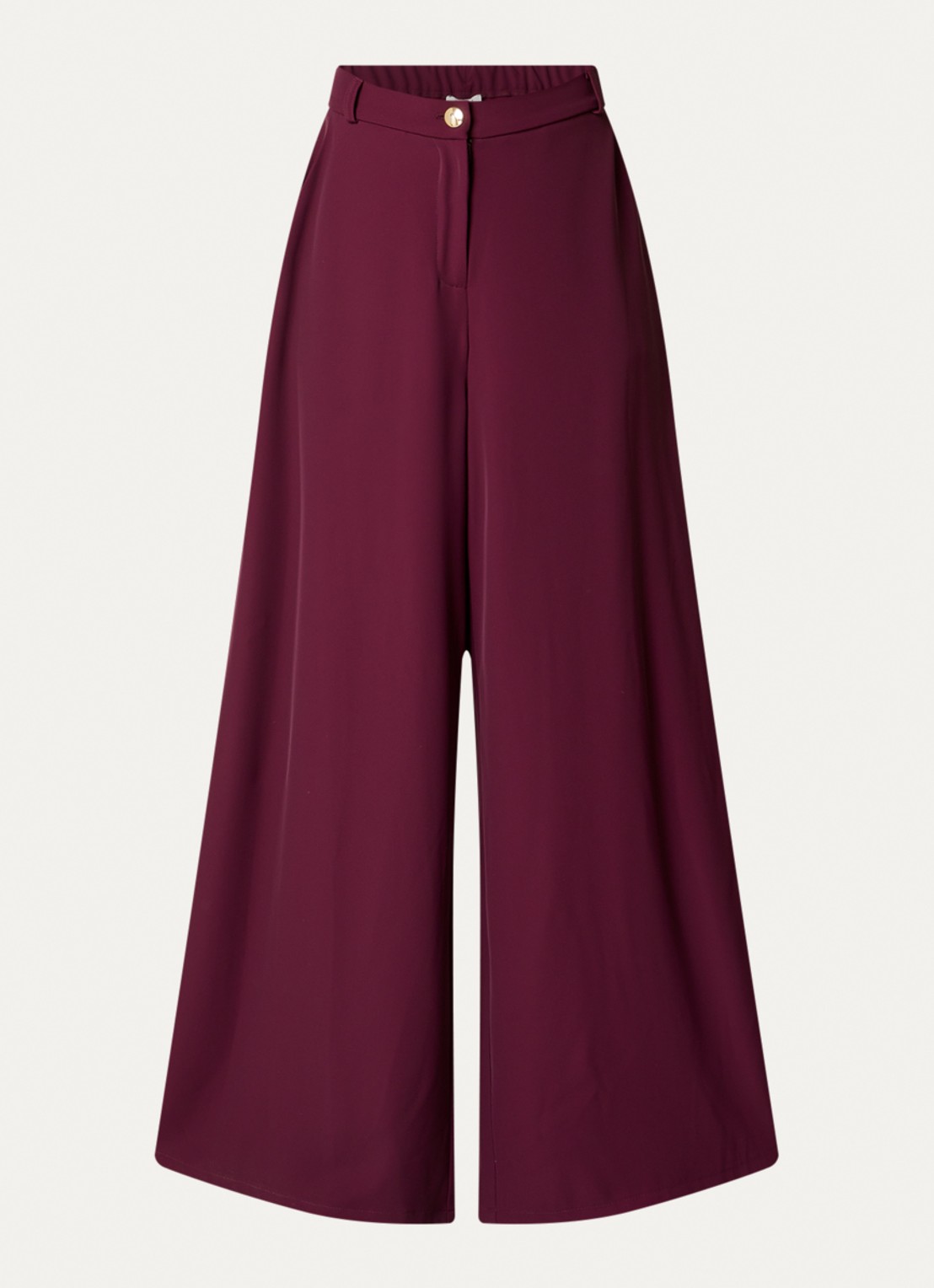 Joseph Ribkoff High waist wide fit pantalon met steekzakken - voorkant 2 bordeauxrood