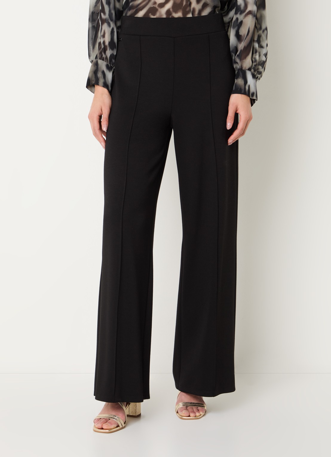 Joseph Ribkoff High waist wide fit pantalon met stretch - detail 3 zwart