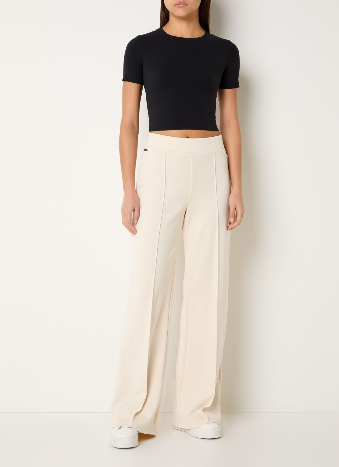 Joseph Ribkoff High waist wide fit pantalon met stretch - voorkant 3 rood