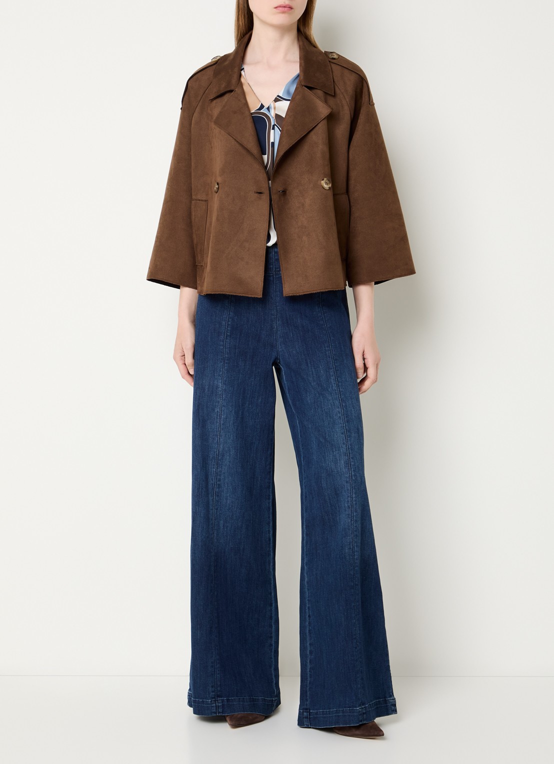 Joseph Ribkoff Jack met knoopsluiting - voorkant 3 hazelnootbruin