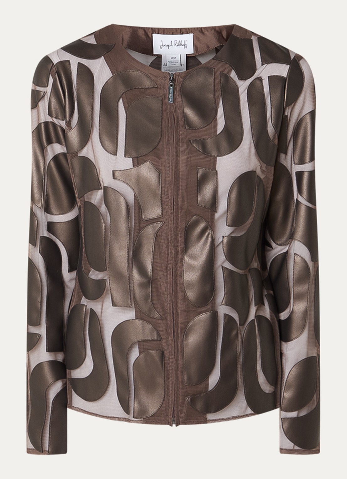 Joseph Ribkoff Jack met leren details - voorkant donkerbruin