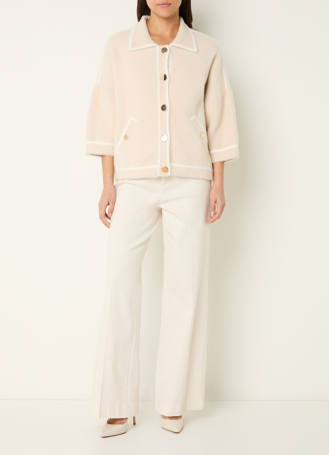 Joseph Ribkoff Jack met steekzakken - voorkant 4 beige