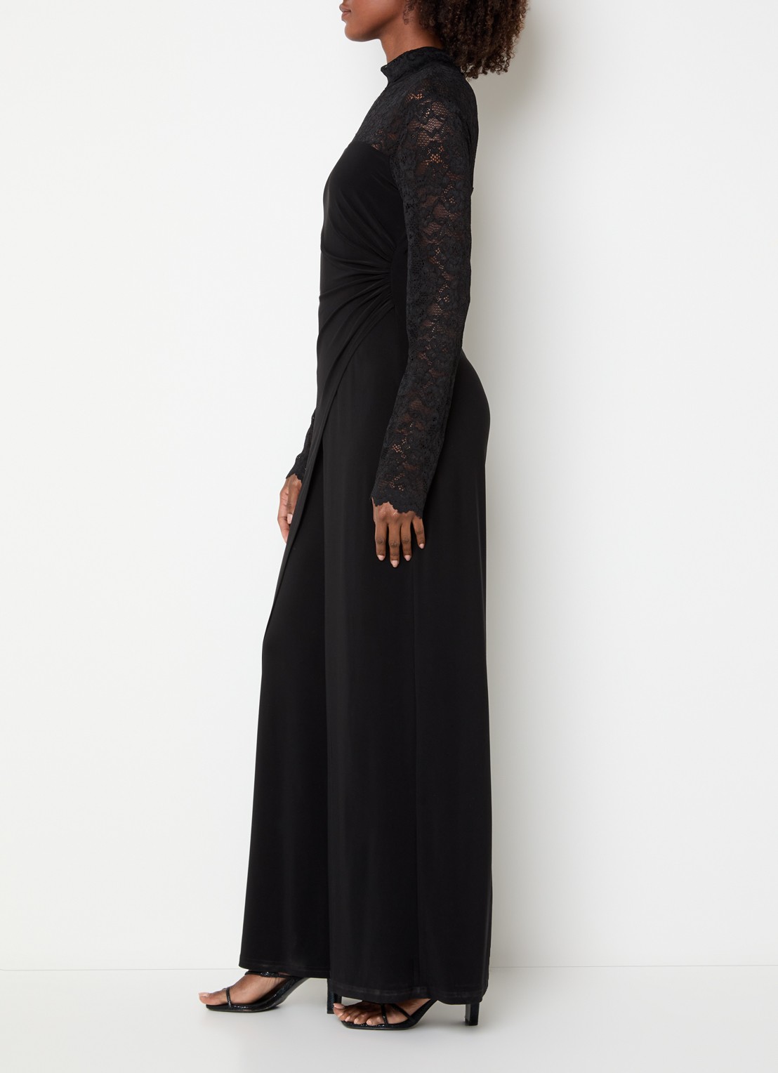 Joseph Ribkoff Jumpsuit met details van kant - voorkant 2 zwart