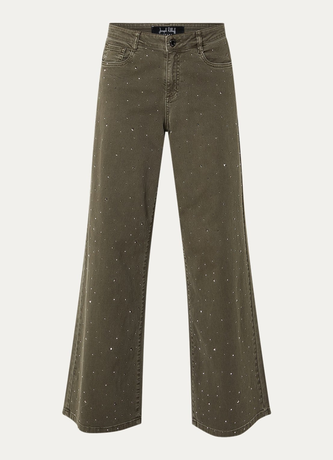 Joseph Ribkoff Low waist straight fit jeans met gekleurde wassing - voorkant olijfgroen
