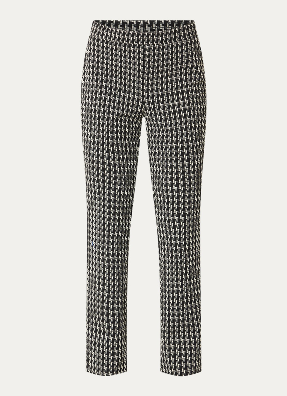 Joseph Ribkoff Low waist tapered fit broek met print - voorkant 2 zwart