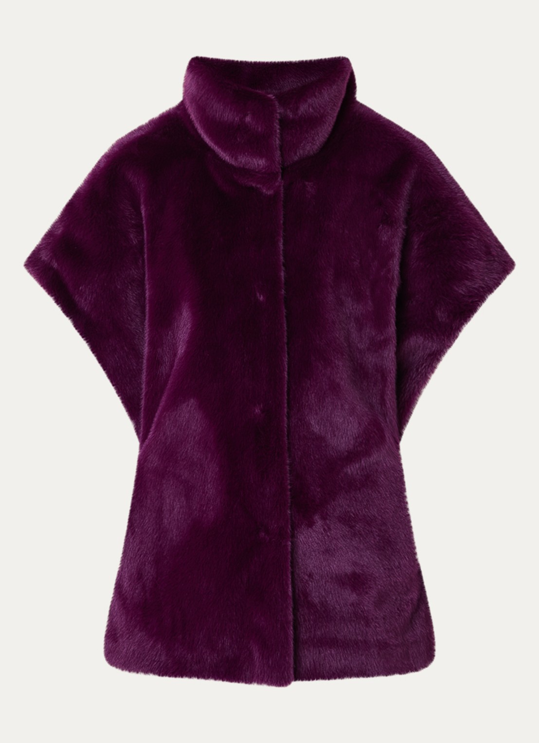 Joseph Ribkoff Mantel van imitatiebont - voorkant 2 paars