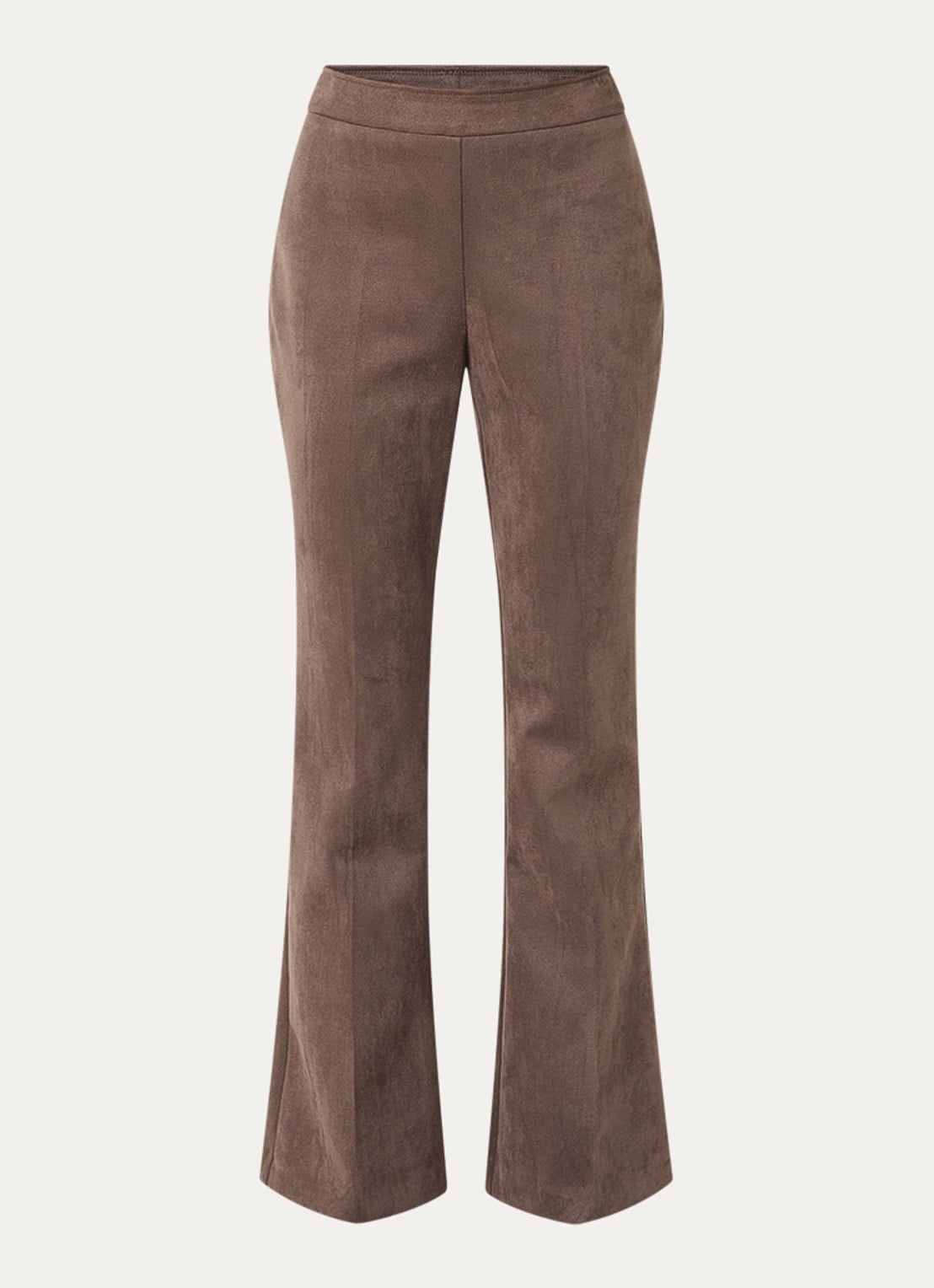 Joseph Ribkoff Mid waist flared fit broek van fluweel - voorkant 2 bruin