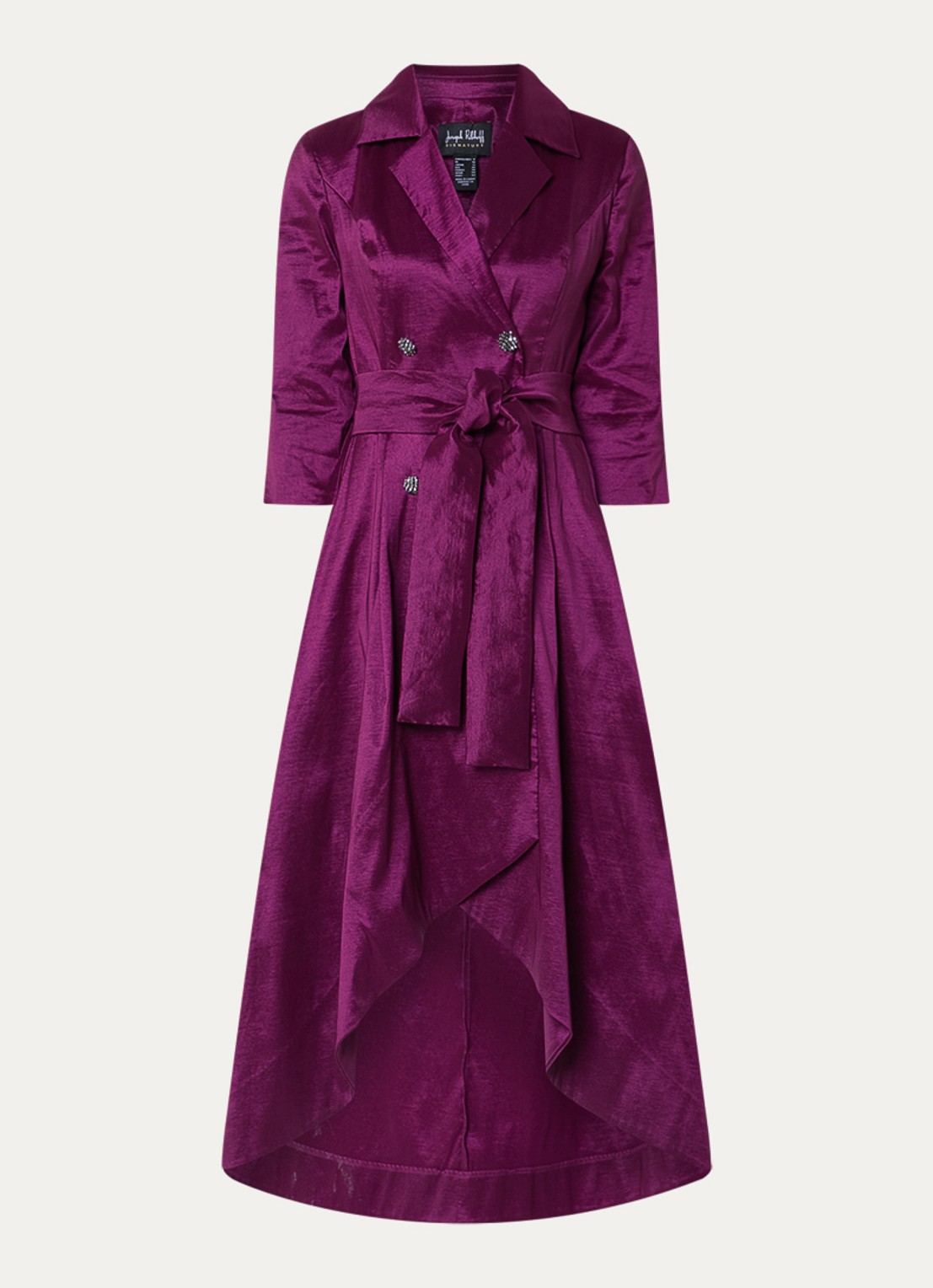 Joseph Ribkoff Midi blazerjurk met steekzakken en glanzende finish - voorkant 3 aubergine