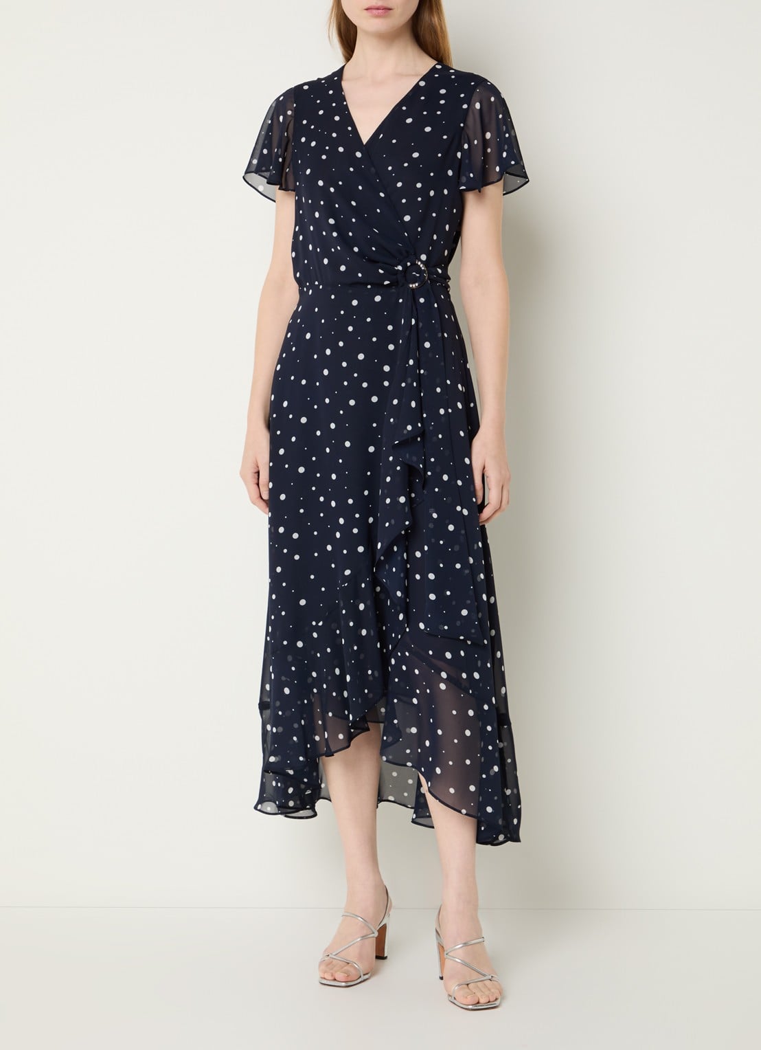 Joseph Ribkoff Midi tuniekjurk met print - detail donkerblauw