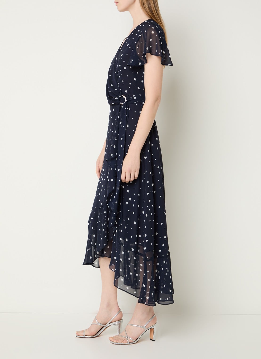 Joseph Ribkoff Midi tuniekjurk met print - voorkant 3 donkerblauw