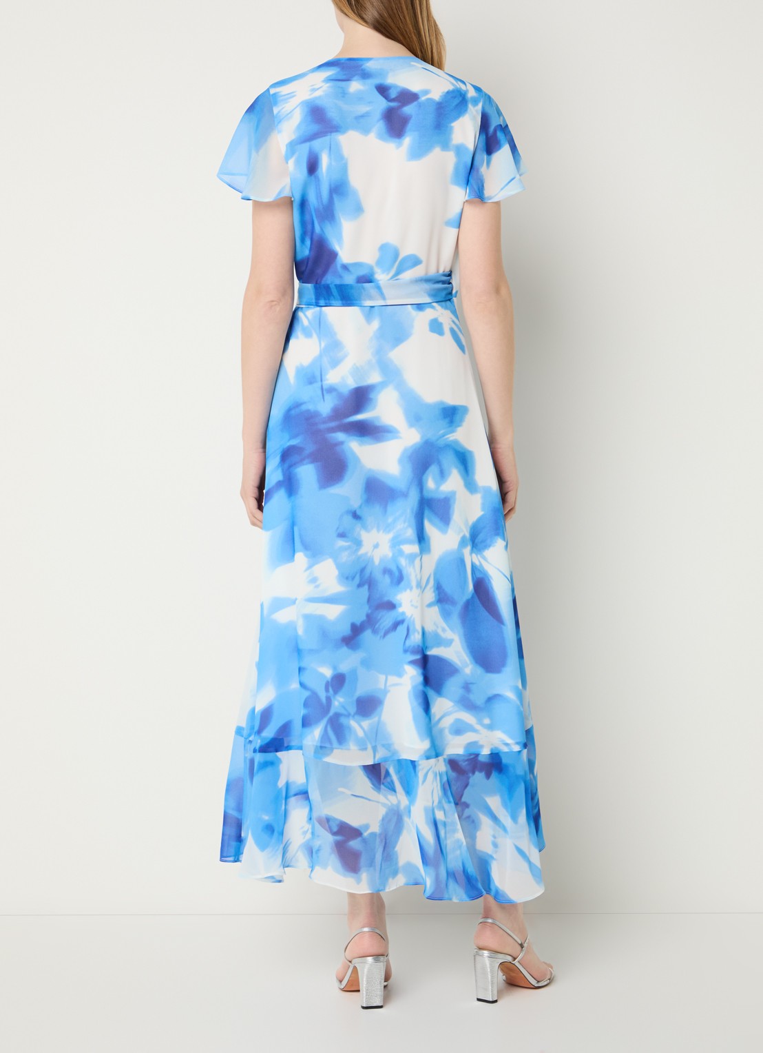 Joseph Ribkoff Midi tuniekjurk met print - achterkant 3 blauw